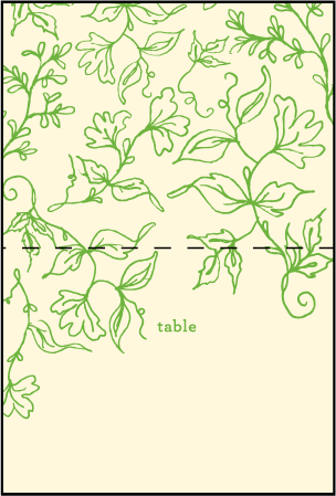 Pastoral Letterpress Placecard Fold Design Medium