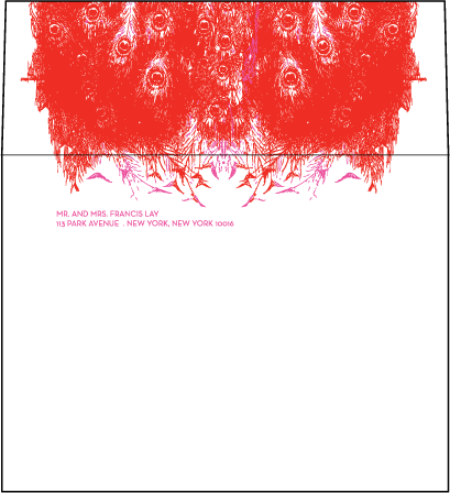 Peacock Feathers Letterpress Envelope Design Medium