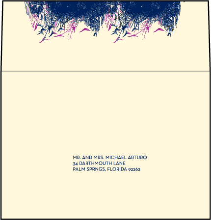 Peacock Full Body Letterpress Reply Envelope Design Medium