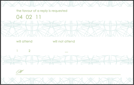 Petaline Letterpress Reply Postcard Front Design Medium