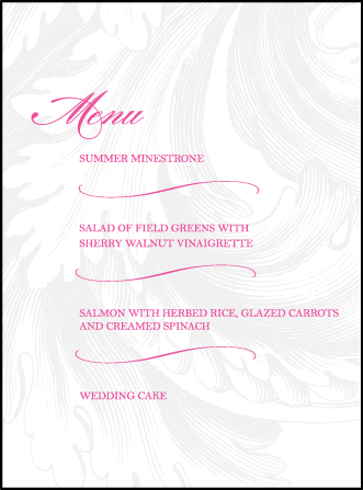 Plume Letterpress Menu Design Medium