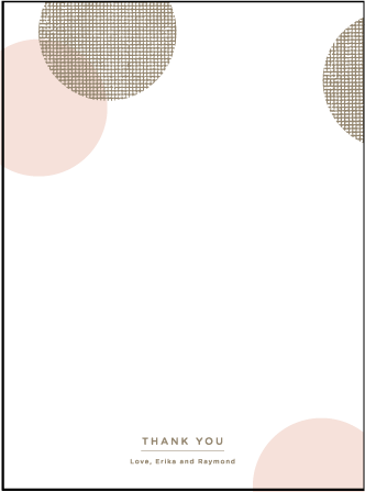 Polka Stripe Letterpress Thank You Card Flat Design Medium