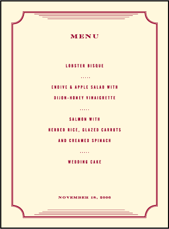 Promenade Letterpress Menu Design Medium