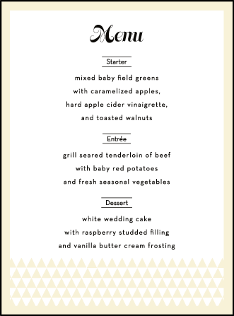 Pyramid Letterpress Menu Design Medium