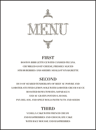 Rae Letterpress Menu Design Medium