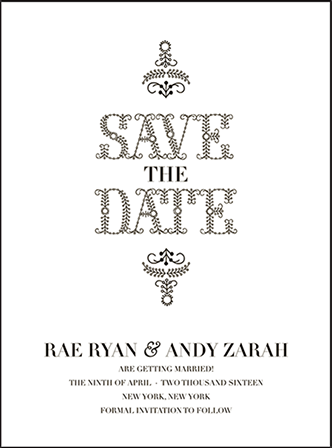 Rae Letterpress Save The Date Design Medium