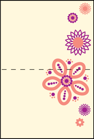Rangoli Letterpress Placecard Fold Design Medium