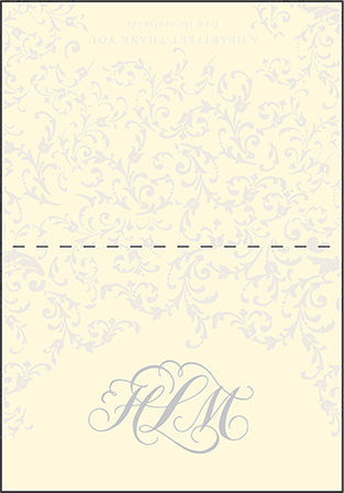 Ravenna Letterpress Thank You Card Fold Design Medium