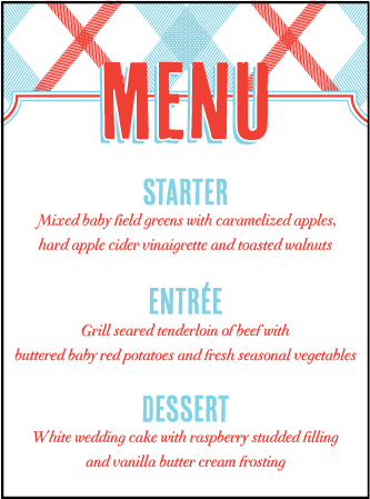 Refined Newport Letterpress Menu Design Medium