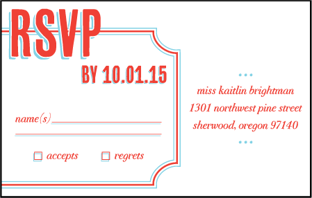Refined Newport Letterpress Reply Postcard Front Design Medium