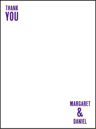 Refined Space Letterpress Thank You Card Flat Design Medium