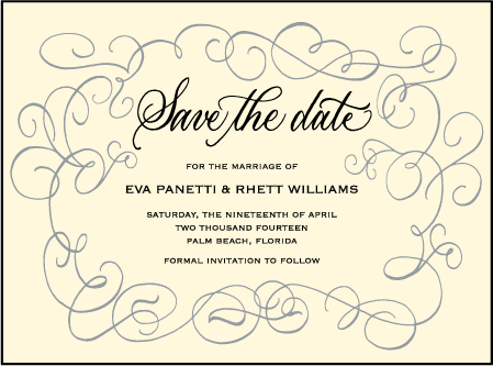 Revival Calligraphy Letterpress Save The Date Design Medium