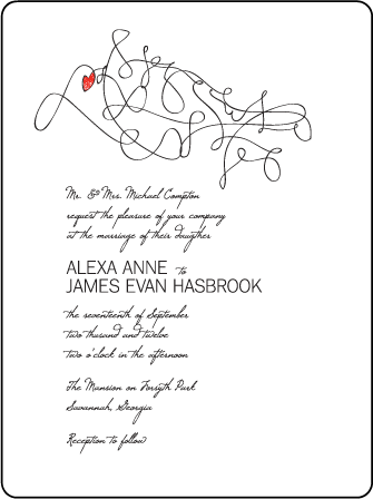 Ribbon Heart Letterpress Invitation Design Medium
