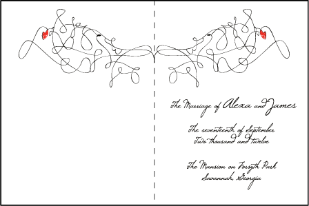 Ribbon Heart Letterpress Program Design Medium