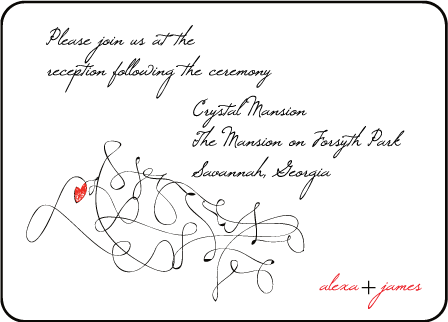 Ribbon Heart Letterpress Reception Design Medium
