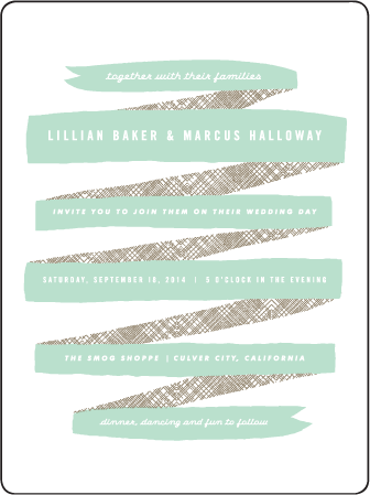 Ribbon Letterpress Invitation Design Medium