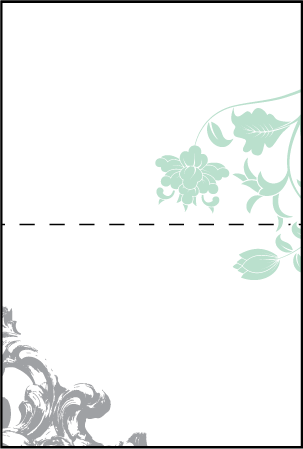 Rococo Elegance Letterpress Placecard Fold Design Medium