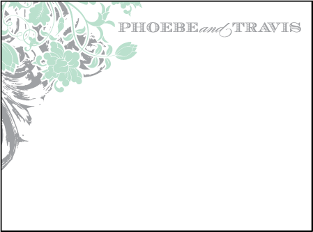 Rococo Elegance Letterpress Thank You Card Flat Design Medium