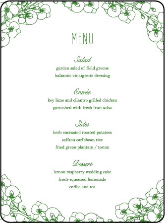 Romantic Floral Letterpress Menu Design Medium