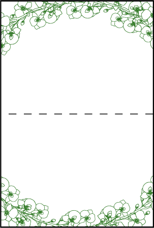 Romantic Floral Letterpress Placecard Fold Design Medium