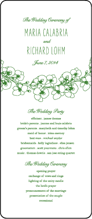 Romantic Floral Letterpress Program Tea Design Medium