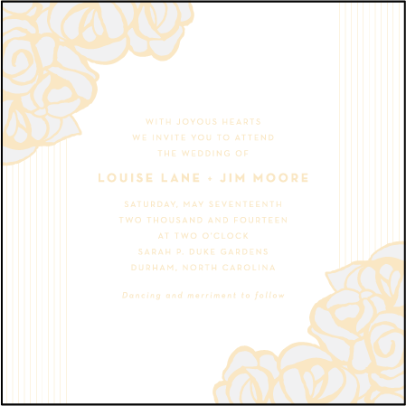 Rose Letterpress Invitation Design Medium