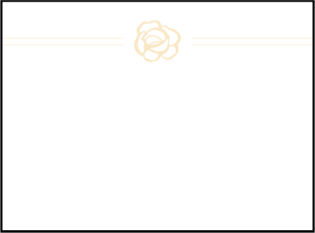 Rose Letterpress Placecard Flat Design Medium