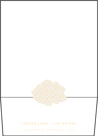 Rose Letterpress Thank You Card Flat Envelope Design Medium