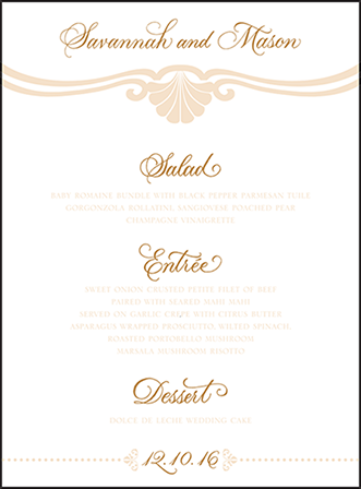 Rosecliff Letterpress Menu Design Medium