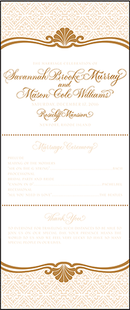 Rosecliff Letterpress Program Tea Design Medium