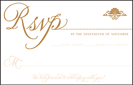 Rosecliff Letterpress Reply Postcard Front Design Medium