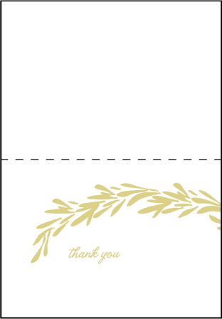 Rosemary Letterpress Thank You Card Fold Design Medium
