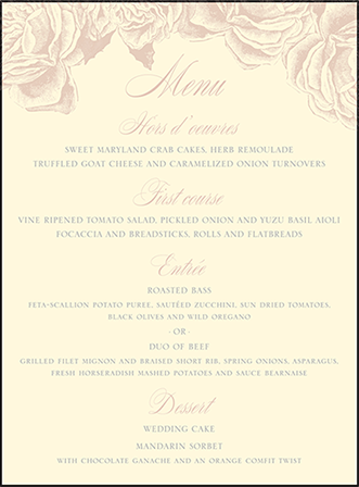 Roslyn Frame Letterpress Menu Design Medium