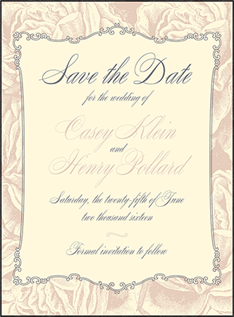 Roslyn Frame Letterpress Save The Date Design Medium
