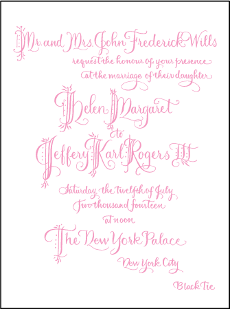 Royal Calligraphy Letterpress Invitation Design Medium