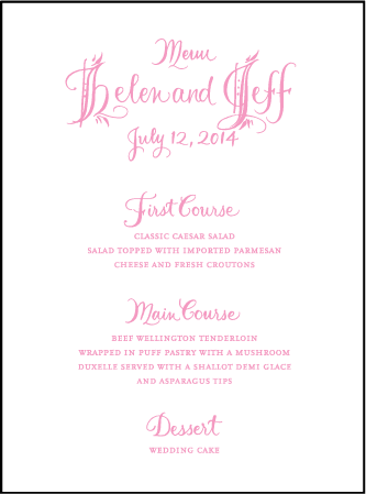 Royal Calligraphy Letterpress Menu Design Medium