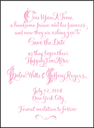 Royal Calligraphy Letterpress Save The Date Design Medium
