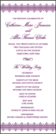 Royal Frame Letterpress Program Tea Design Medium