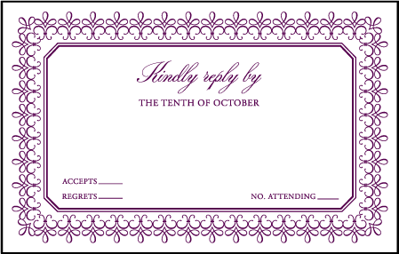 Royal Frame Letterpress Reply Postcard Front Design Medium