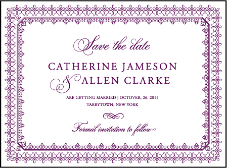 Royal Frame Letterpress Save The Date Design Medium