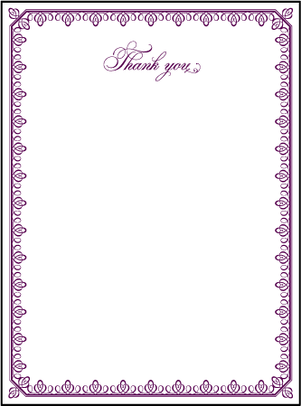 Royal Frame Letterpress Thank You Card Flat Design Medium