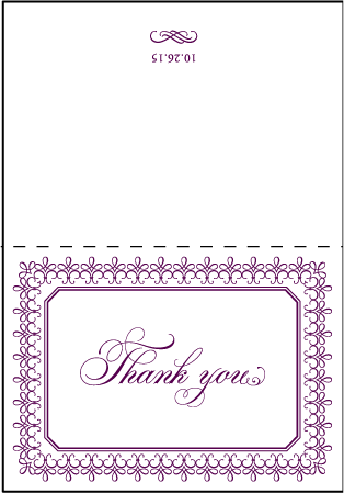 Royal Frame Letterpress Thank You Card Fold Design Medium