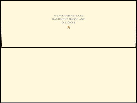 Royal Night Letterpress Envelope Design Medium