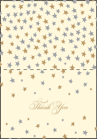 Royal Night Letterpress Thank You Card Fold Design Medium