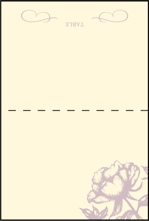 Royal Peony Letterpress Placecard Fold Design Medium