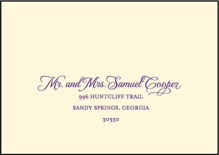 Royal Peony Letterpress Reply Envelope Design Medium