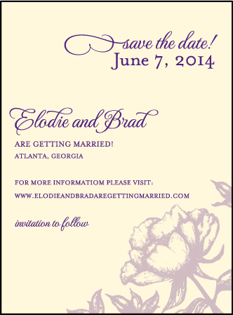 Royal Peony Letterpress Save The Date Design Medium