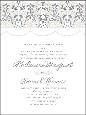 Royal Valance Letterpress Invitation Design Medium