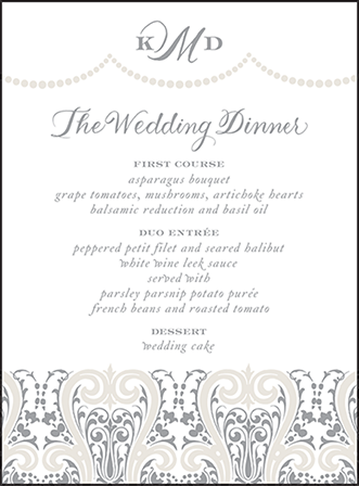 Royal Valance Letterpress Menu Design Medium