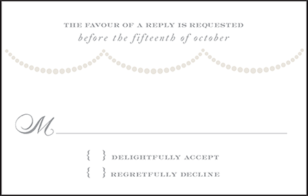 Royal Valance Letterpress Reply Postcard Front Design Medium